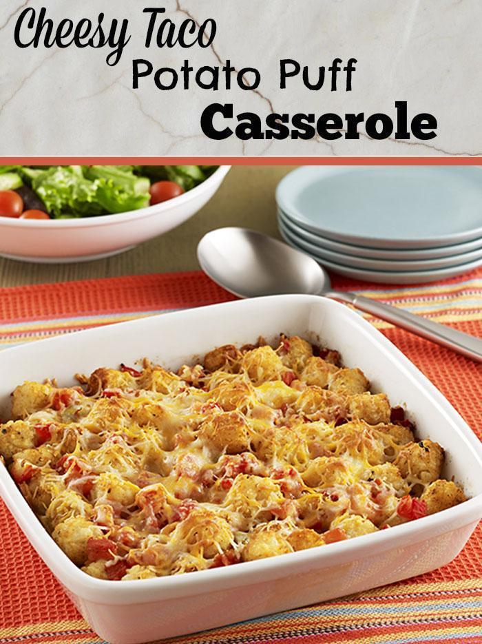 Cheesy-Taco Potato Puff Casserole Recipe
